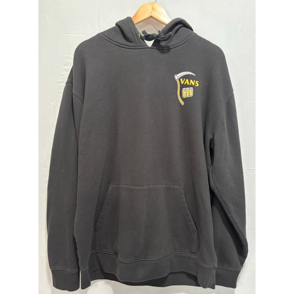 Wheres The Afterparty Vans Off The Wall Sweatshirt Mens Black Pockets Hooded XL